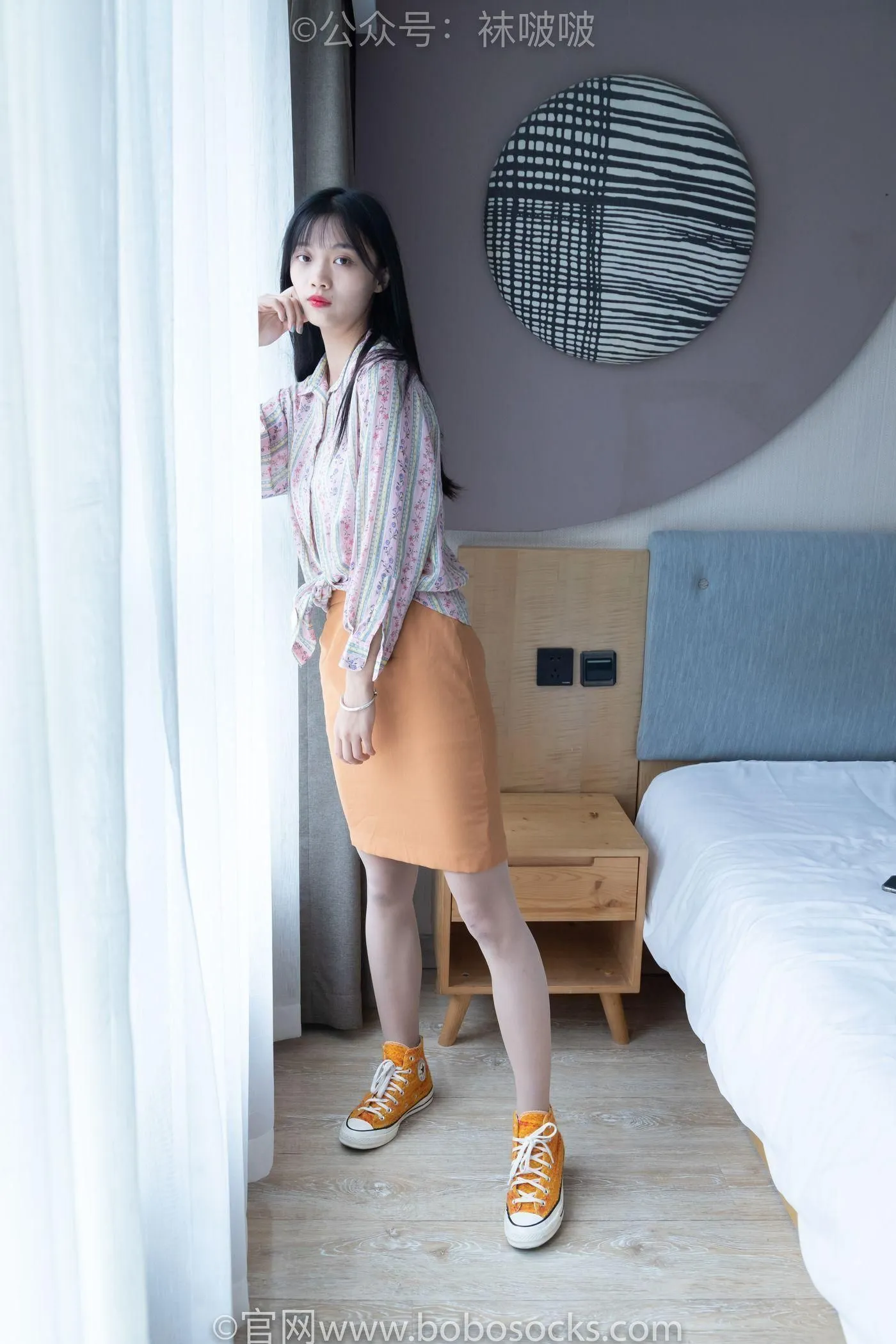 [BoBoSocks袜啵啵]NO.008 涵涵-帆布鞋、白色短棉袜、肉丝 [139P]插图7